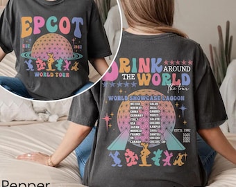 Retro Epcot Drink Around The World Comfort Colors Shirt, Drink Around The World Shirt, Disney Epcot 1982 Shirt, Epcot Drink Around The World
