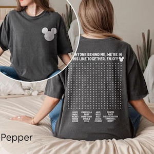 Funny Interactive Disney Shirt, Waiting In Line Puzzle Disney Shirt, Disney Dad Shirt, Disney Mom Shirt, Disneyworld Shirt, Word Search Tee