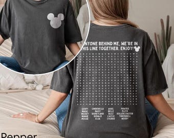 Camiseta interactiva divertida de Disney, camiseta de rompecabezas de la fila de Disney, camiseta de Disney para papá, camiseta de Disney para mamá, camiseta de Disneyworld, camiseta de búsqueda de palabras