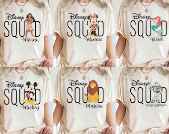 Disney Squad All Charakter Komfort Farben Shirt, Disney Familien Shirts, Disney Trip Tee, Mickey & Friends, Disney Kinder, Magic Kingdom