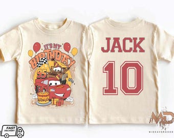 Lightning McQueen Birthday Boy Tee, Disney Custom Cars Birthday Kid Shirt, Disneyland Family Matching Sweatshirt, Disneyworld Vacation Tee
