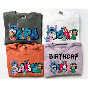 Stitch verjaardagsshirts, Disney verjaardag meisjesshirt, Stitch verjaardag shirt jongen, Lilo and Stitch familie verjaardagsshirts, Disney verjaardagsreis