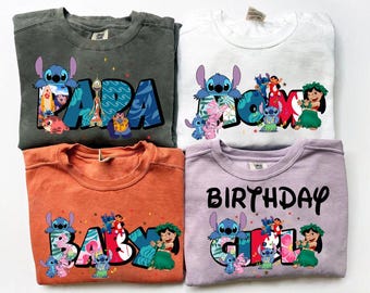 Stitch Birthday Shirts, Disney Birthday Girl Shirt, Stitch Birthday Boy Shirt, Lilo and Stitch Family Birthday Tees, Disney Birthday Trip