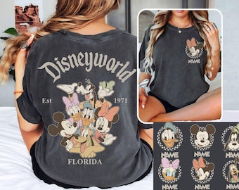 Retro Custom Mickey & Friends Shirt, Disney World Vacation Shirt, Checkered Magic Kingdom Family Matching Trip Tee, WDW Disneyland Shirt