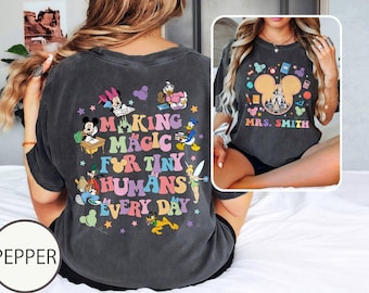 Personalized Disney Teacher Back To School Shirt, Mickey & Friends First Day of School shirt, Happiest Teacher On Earth shirt, Teacher Gifts