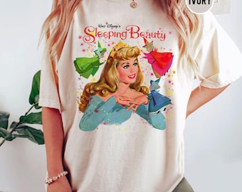 Vintage Disney Princess Sleeping Beauty Comfort Colors Shirt, Retro Disney Aurora Princess Shirt, Once Upon Dream Shirt, Disney Kid Trip Tee