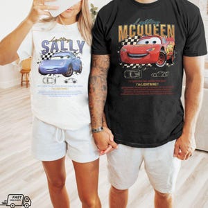 Retro Cars Matching Shirt, Lightning Mcqueen and Sally Couple T-shirt, Limited McQueen T-Shirt, Disney Couple Shirt, Disney Shirt Gifts