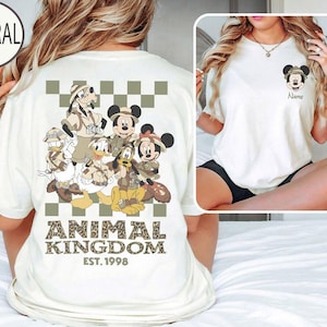 Retro Disney Animal Kingdom Mickey and Friends Shirt, Disney Wild Custom Name Shirt, Vintage Safari Mode Shirt, Hakuna Matata, Mickey Safari