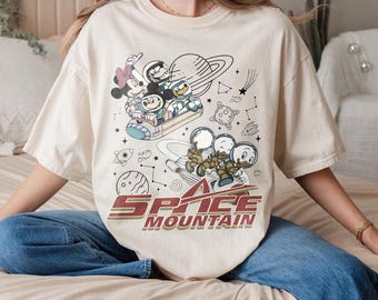 Retro Disney Space Mountain Comfort Colors Shirt, Mickey And Friends Space Shirt, Vintage Disney Shirt, Disney Astronaut Shirt, Disney Trip