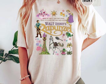 Koszulka Vintage Rapunzel Tangled, Koszulka Floral Rapunzel, Koszulka WDW Disney Princess, Koszulka Disneyworld, Koszulka Tangled Lanterns, Koszulka Pascal
