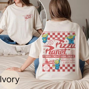 Two-sided Pizza Planet Toy Story Comfort Colors Shirt, Disney Toy Story Aliens Shirt, Pizza Planet Tee, Toy Story Family Trip Shirts