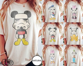 Maglietta vintage Disney Topolino Star Wars, maglietta della famiglia Star Wars, maglietta retrò Disney, Topolino e i suoi amici, maglietta Stormtrooper, maglietta Disney Trip