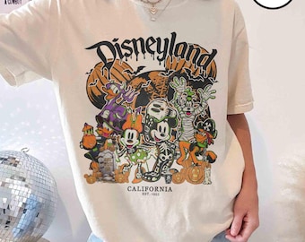Retro Disneyland Est 1955 Halloween Comfort Colors Shirt, Mickey and Friends Tee, Mickey's Not So Scary Halloween Party 2025, Disney Family