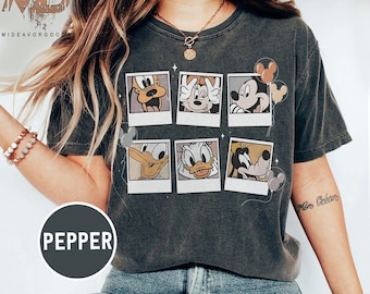 Vintage Disney Mickey Polaroid Comfort Colors Shirt, Mickey and Friends Shirt, Disneyland Tee, Disneyworld Shirt, Disney Family Trip Shirts