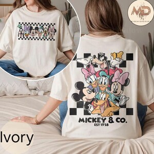 Vintage Mickey & Co Est 1928 Shirts, Mickey And Friends Shirt, Disney Family Vacation Checkered Shirt, Disneyland Shirts, Disney Trip Tee