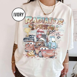 Retro Radiator Springs Cars Movie Comfort Colors Shirt, Vintage Lightning McQueen Tshirt, Cars Movie Disney Shirt, Disney Family Trip Shirts