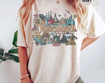 Vintage Disneyland Resort Happiest Place on Earth Comfort Colors Shirt, Magic Kingdom Holiday WDW Tee Family Birthday Gift, Disneyland Trip