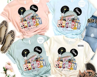 Personalized Mickey and Friends Epcot Birthday Shirts, Disney Birthday Matching Shirt, Birthday Boy Girl Squad Crew, Epcot Trip 2025 Tee