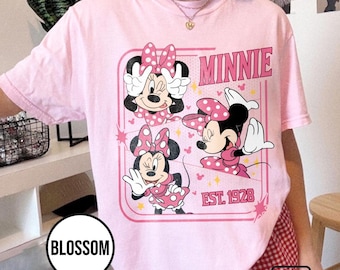 Retro Disney Minnie Mouse Est 1928-shirt, Disney World familievakantie shirts, Disneyland Girl Trip-shirt, Magic Kingdom-shirt, Mickey Tee