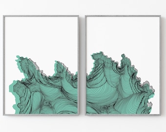 Set of two Abstract Art Digital Print - large format - Digital Download - abstract wall art download