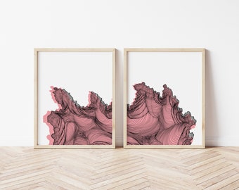 Set of 2 Prints - Abstract Art Digital Download - Instant Download - Generative Art Download - Digital Download Poster