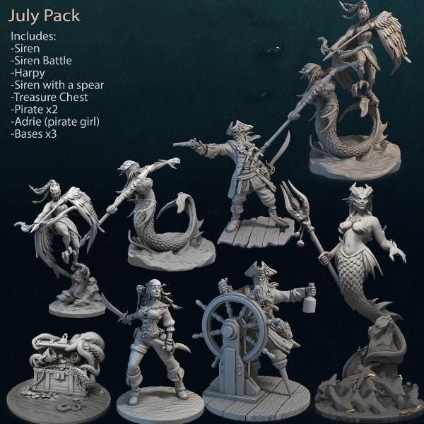 3d Stl Files,3d Miniature Figure Stl Model,3d Printer Files,3d Sea ...