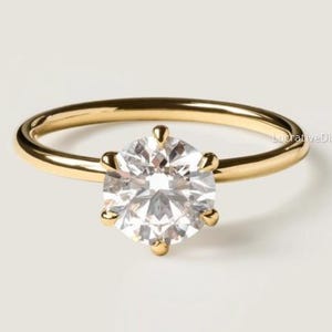 1.5 CT IGI Certified Lab Created Round Brilliant Cut Ring E, VS1 Diamond Engagement Ring, Solid Gold Engagement Lab Grown Engagement Ring.