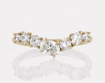Ovalschliff Salztropfen Hochzeitsring Frauen Moissanite Band Oval Moissanite Stacking Band.