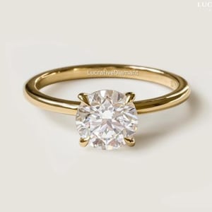 1.5 CT IGI Certified Lab Created Round Brilliant Cut Ring E, VS2 Diamond Engagement Ring, Solid Gold Engagement Lab Grown Engagement Ring