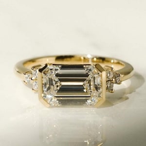 1.78 Ct Emerald Cut Moissanite Engagement Ring, Emerald Cut Ring, Moissanite Engagement Ring, Solitaire Emerald Cut Ring