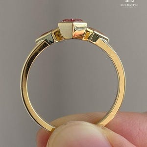 Pink 2.25 Ct Hexagon Cut Moissanite Engagement Ring, Hexagon Cut Ring, Moissanite Engagement Ring, Three Stone Ring