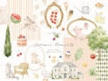 Watercolor Summer Cottage Clipart Set - Cottagecore Collection product logo