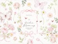 Watercolor Blush Floral Collection with Butterflies & Bees product logo