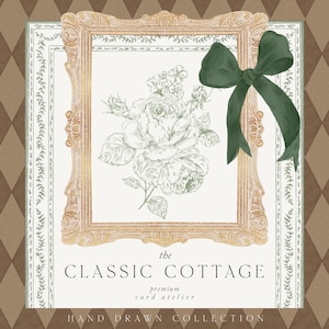 Hand Drawn English Cottage Aesthetic Luxe Card Atelier Collection - NOT AI