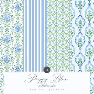 Aquarelle vintage bleu preppy motifs sans couture - coquette motifs bleus - carreaux sans couture - motifs sans couture