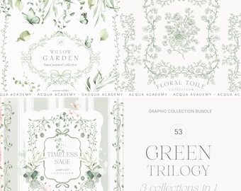 Greenery Hand Painted 3 in 1 Value Bundle Collection - NOT AI