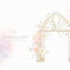 Watercolor Blush Floral Garden Clipart Collection - Hand Painted - Not AI image 7