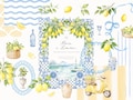 Watercolor Italian Lemon and Seaside Summer Clipart Collection product logo