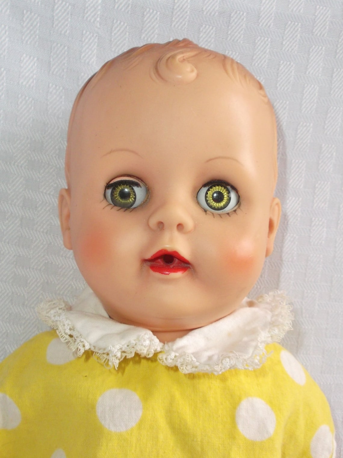 50's 60's Vintage Vinyl Baby Doll with Molded Hair Etsy