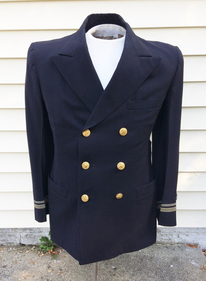WWII Naval Black Dress Uniform Jacket ID'd and Dated 1942 Etsy