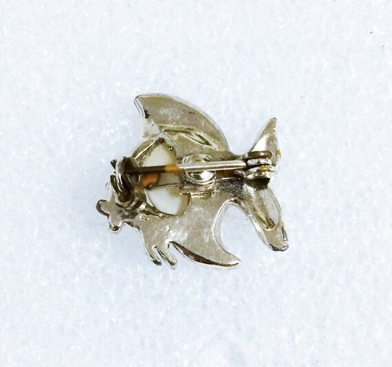1960s Vintage Figural Fish Brooch Gold Tone with White Beads 60s Novelty Broach Mid Century Women/'s Jewelry Kitsch Rockabilly Pin Gift