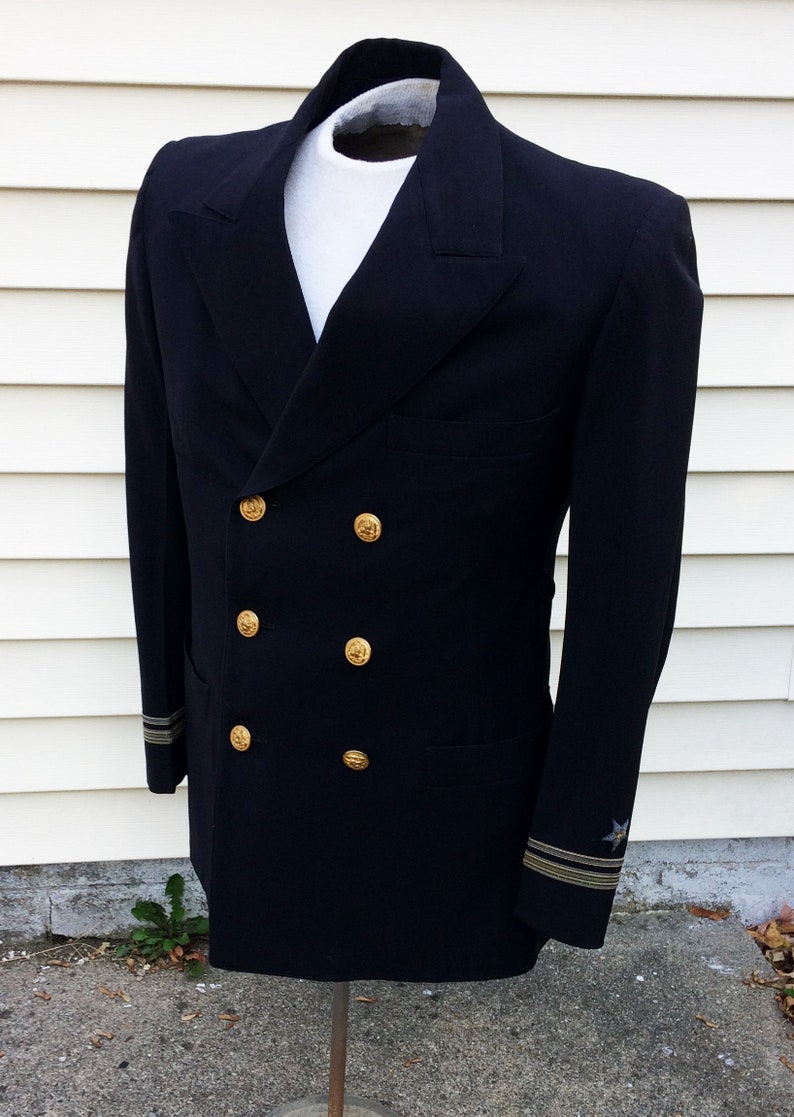 WWII Naval Black Dress Uniform Jacket ID'd and Dated 1942 | Etsy