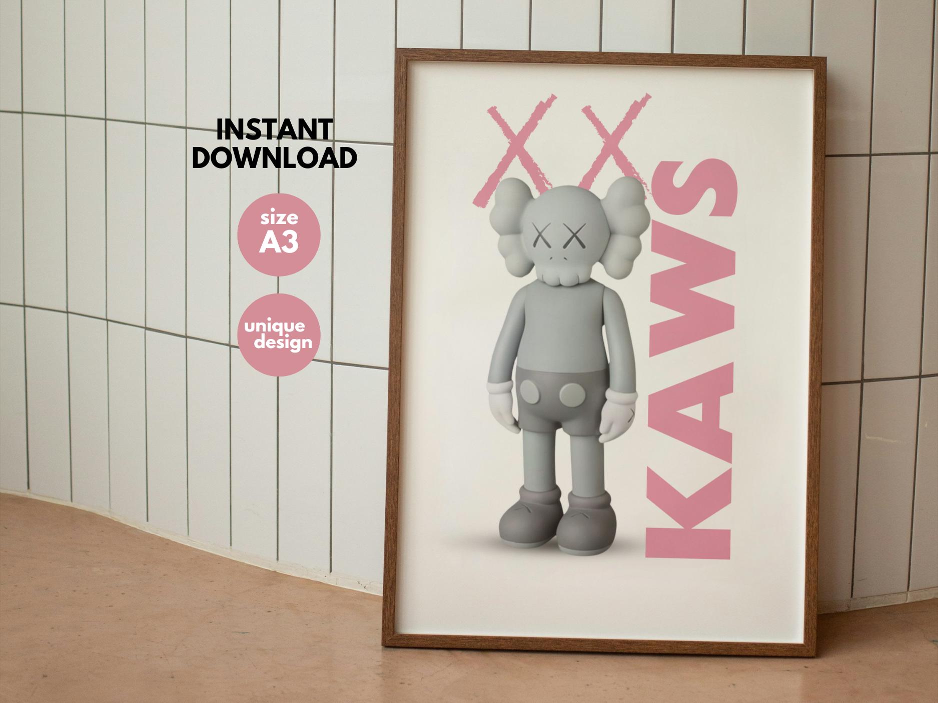 KAWS 版画 i. Pink ii. Grey KAWS 版画 i. Pink ii. Grey Kaws Grey & Pink Glass Wall Art – Urban