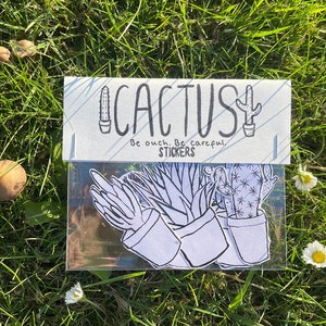 Pack de pegatinas cactus / Plantas en blanco y negro