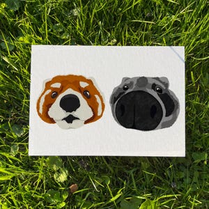 Racoon and red panda besties | a6 a6 prints