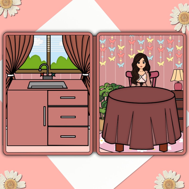 Paper Doll Pink House 10 Pages Busy Book to Play for Girls - Etsy