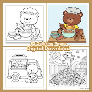 52 Teddy Bear Colorimg Pages