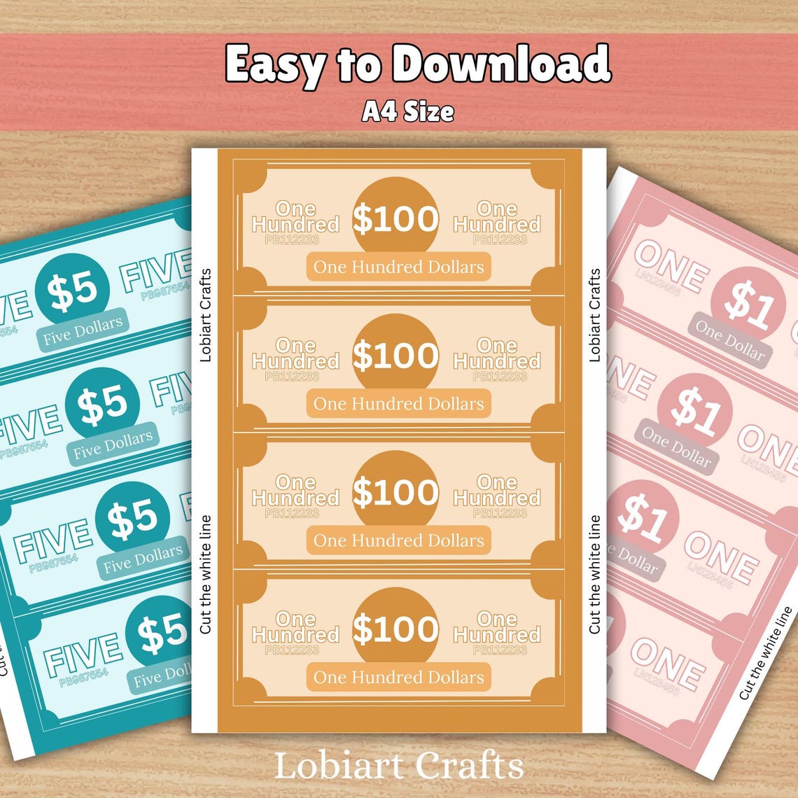 Play Money Printable for Kids - Etsy