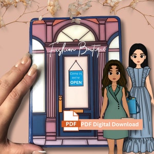 Fashion Boutique paper doll printable Busy Book for girls