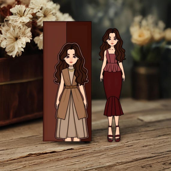 brown paper dress Printable Doll - Dress-Up Set with Storage Box (PDF) Complete the Look:Dress Only Great for kids and by trend:Wedding Guest Wedding Guest Dresses &